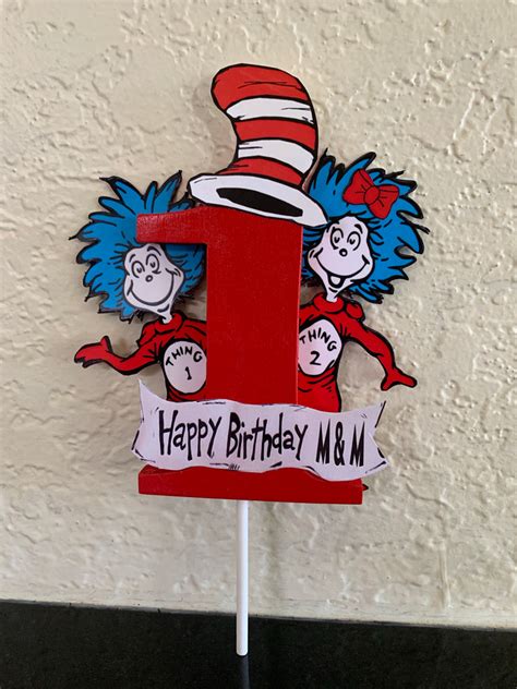 thing 1 thing 2 cake topper|thing one thing 2 cake topper.